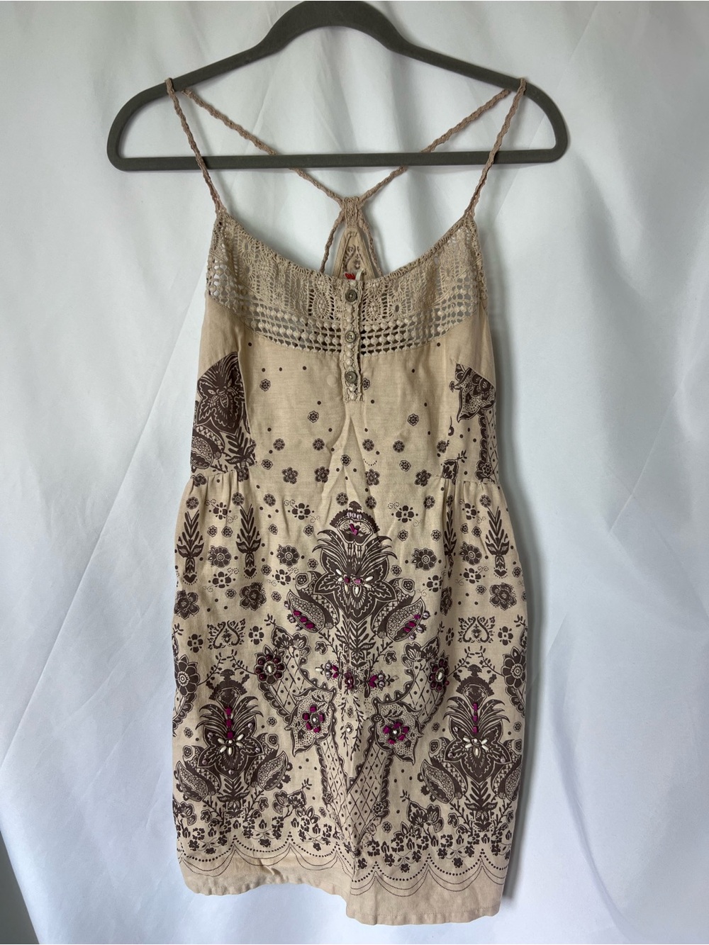 Women’s Rare* FREE PEOPLE Embroidered Linen/Cotton Midi Dress